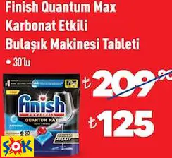 FİNİSH QUANTUM MAX KARBONAT ETKİLİ BULAŞIK MAKİNESİ TABLETİ • 30’LU